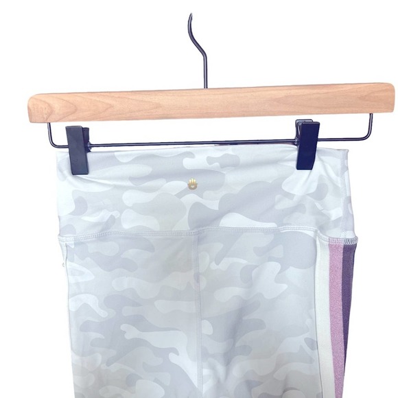 SPIRITUAL GANGSTER White/Gray Camo Glitter Side stripe Legging - Picture 6 of 7